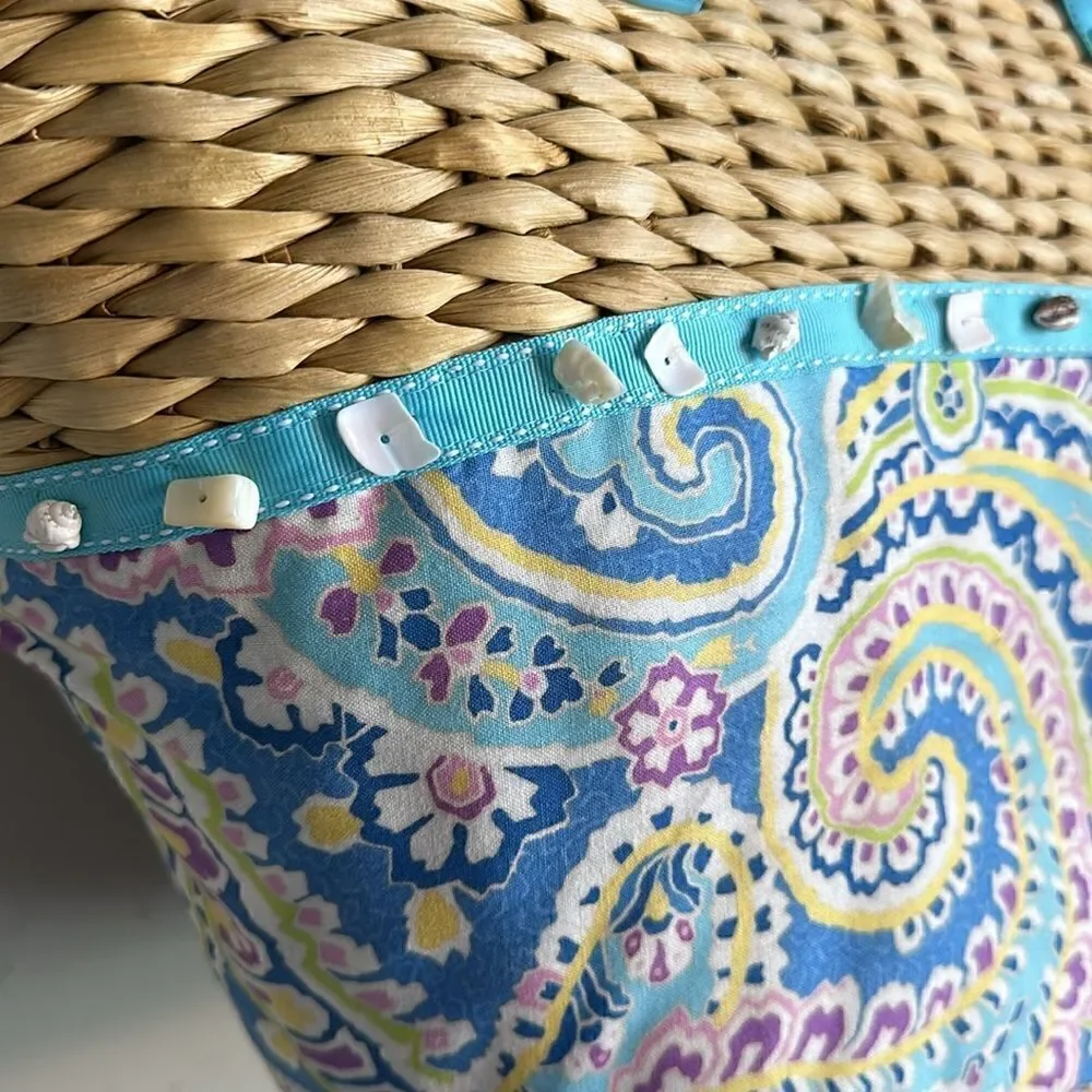 Vera Bradley Straw & Floral Print Spring/Summer Tote Bag